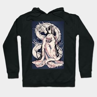 Geisha and Dragon 7818 Hoodie